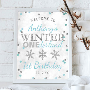 Winter ONEderland 1st Birthday Welcome Poster