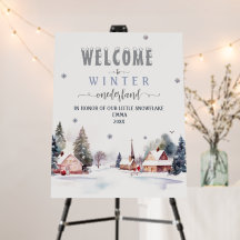 Winter onederland 1st Birthday Welcome sign