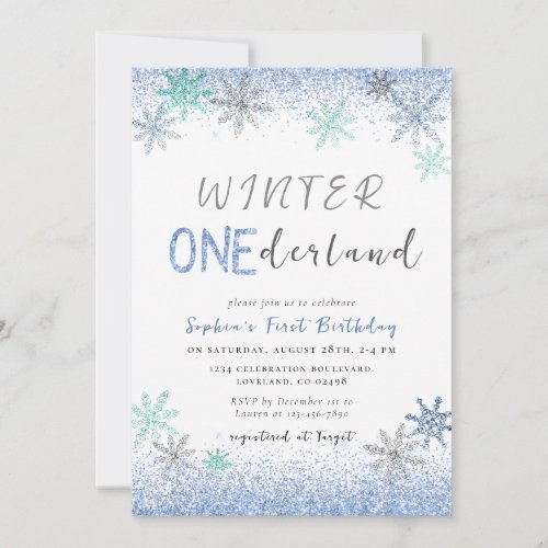 Winter Onederland 1st Birthday Winter Invitation