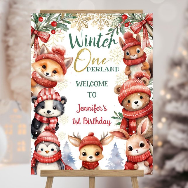 Winter ONEderland Animals Christmas 1st Birthday Foam Board (Creator Uploaded)