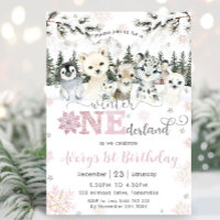 Winter Onederland Arctic Animals Snow 1st Birthday