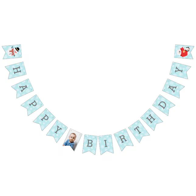 Winter Onederland Baby First Birthday Party Bunting Flags | Zazzle