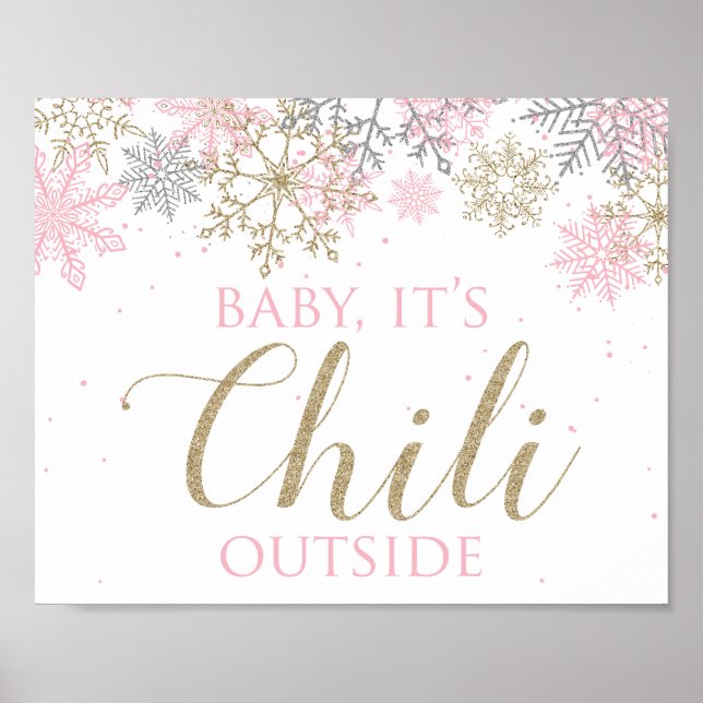 Winter ONEderland Baby It's Chili Outside Sign (Front)