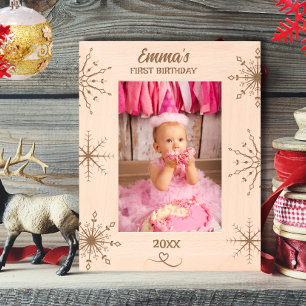 Winter onederland Baby's 1st Birthday Snowflake Engraved Frames