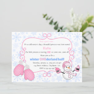 Winter Onederland Ball Birthday Invitation