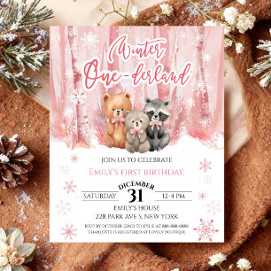 Winter Onederland Bear Pink First Birthday Budget
