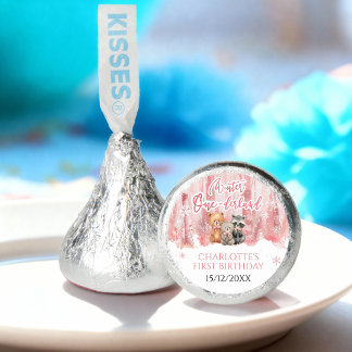 Winter Onederland Bear Pink First Birthday Party Hershey®'s Kisses®