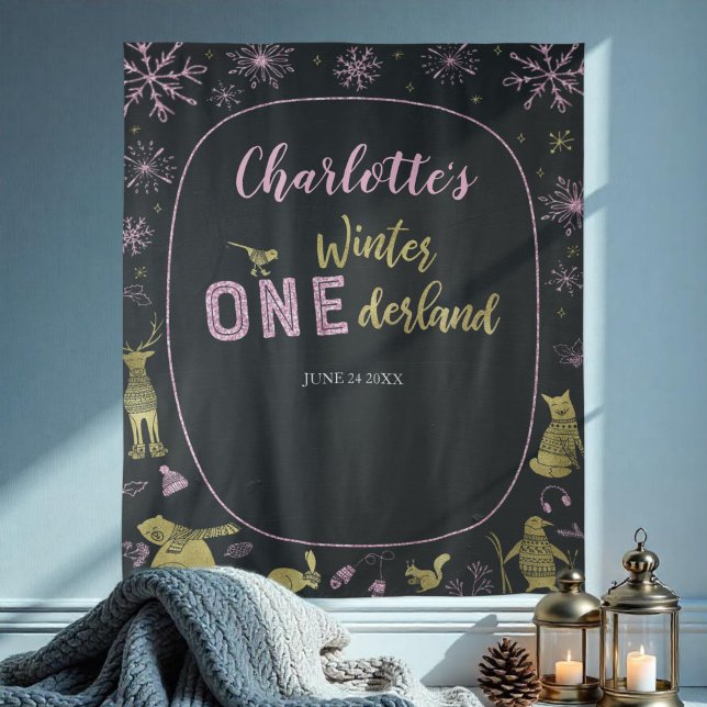 Winter Onederland Birthday Backdrop Snowflakes (Creator Uploaded)