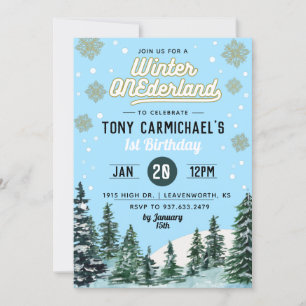 Winter Onederland Birthday Invitation