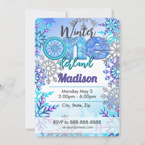 Winter ONEderland birthday Invitation