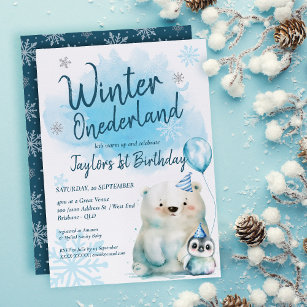 Winter Onederland Birthday Invitation