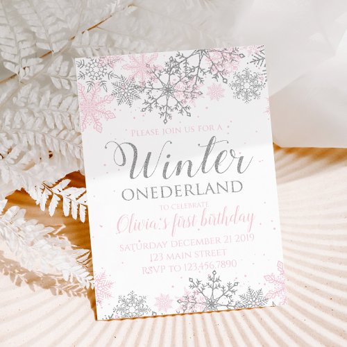 Winter ONEderland birthday Invitation