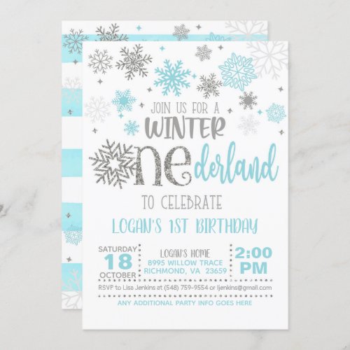 Winter ONEderland Birthday Invitation _ Boy _ WH