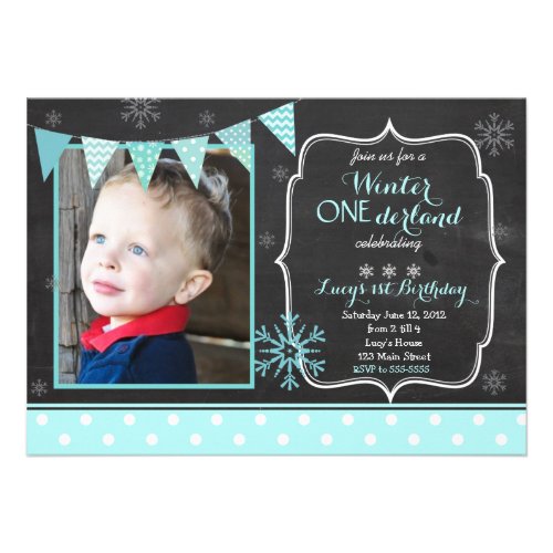 Winter ONEderland Birthday Invitation 5" X 7" Invitation Card