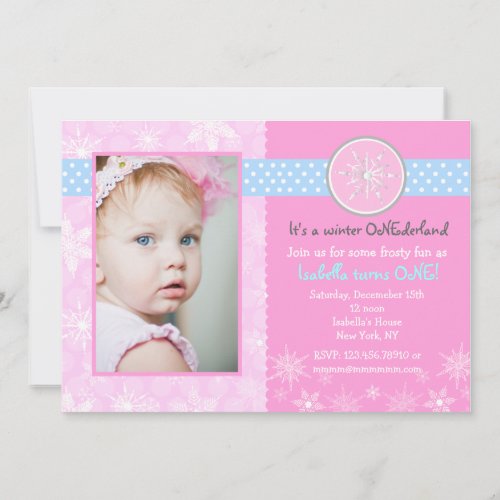 Winter Onederland  Birthday Invitations