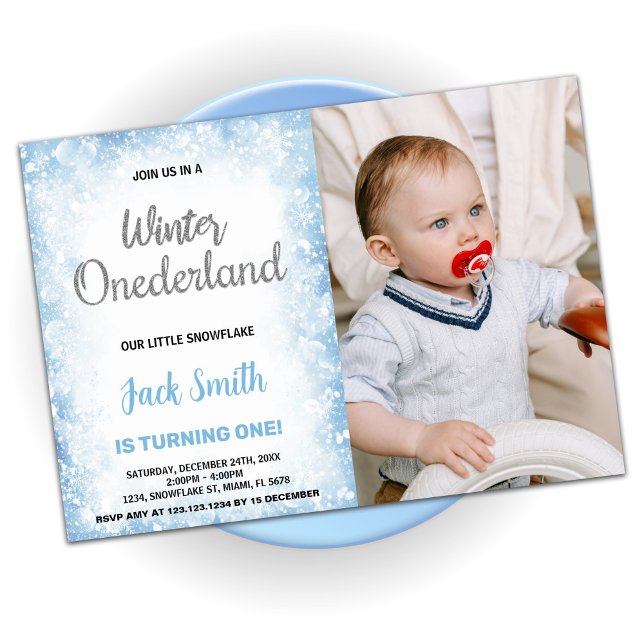 Winter Onederland Birthday Invitations Cloud Photo (Winter Onederland Birthday Invitations Cloud Photo)