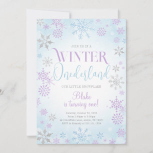 Winter Onederland Birthday Party Invitation