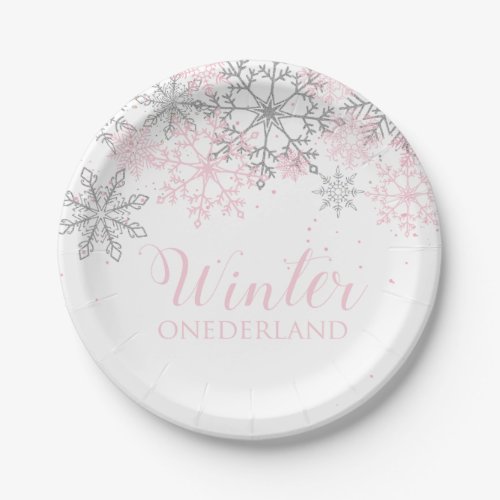Winter ONEderland birthday party plate