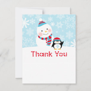 Winter ONEderland Birthday Party Thank You Note Card