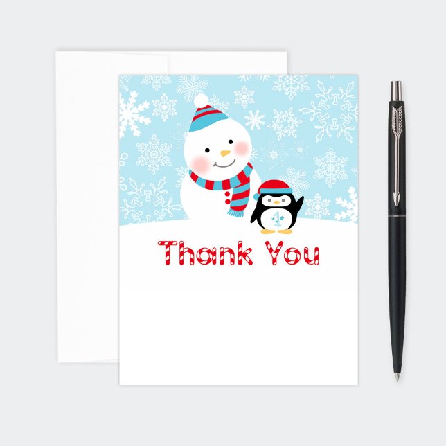 Winter ONEderland Birthday Party Thank You Note Card (Creator Uploaded)