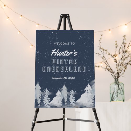 Winter Onederland Birthday Party Welcome Sign