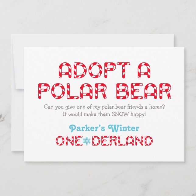 Winter ONEderland Birthday Polar Bear Favor Sign (Front)