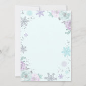 Winter ONEderland Birthday Silver Purple Snowflake Invitation (Back)