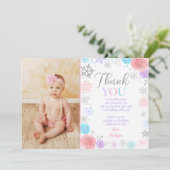 Winter ONEderland Birthday Thank you Cards (Standing Front)