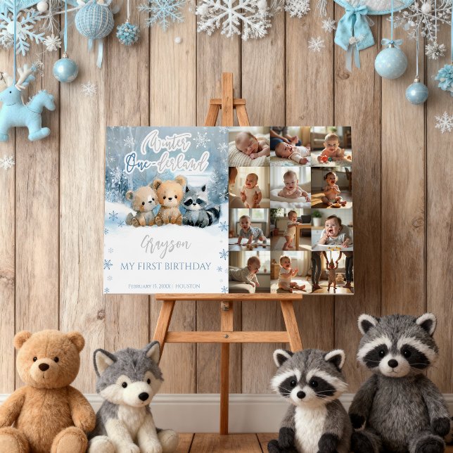 Winter Onederland Blue My First Year Photo Sign (Creator Uploaded)