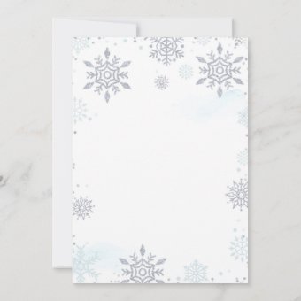 Winter Onederland Blue Silver Snowflake Birthday Invitation | Zazzle