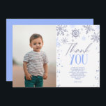 Winter ONEderland Blue Snowflake Birthday Party Thank You Card<br><div class="desc">This is a Winter ONEderland Blue Snowflake Birthday Party Thank You Card!</div>