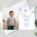 Winter ONEderland Blue Snowflake Birthday Party Thank You Card<br><div class="desc">This is a Winter ONEderland Blue Snowflake Birthday Party Thank You Card!</div>