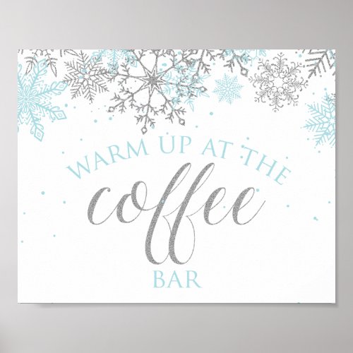 Winter Onederland blue Snowflake Coffee Sign
