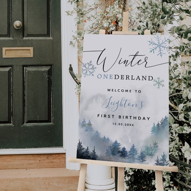 Winter ONEderland Boy 1st Birthday Welcome Sign (Creator Uploaded)