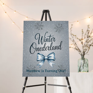 Winter Onederland Boy’s 1st. Birthday Party Foam Board