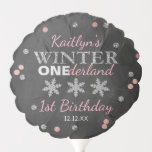 Winter ONEderland Chalkboard 1st Birthday Balloon<br><div class="desc">These cute little snowflake balloons are perfect for anyone celebrating a birthday this winter time. The design is easy to personalize with your own wording and your family and friends will be thrilled when they see these fabulous party balloons. Matching party items can be found in the collection.</div>