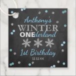 Winter ONEderland Chalkboard 1st Birthday Favor Tags<br><div class="desc">Celebrate in style with these cute and very trendy birthday party favor tags. This design is easy to personalize with your special event wording and your guests will be thrilled when they see these fabulous tags. Matching shower items can be found in the collection.</div>
