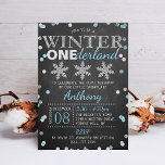 Winter ONEderland Chalkboard 1st Birthday Invitation<br><div class="desc">Celebrate in style with these trendy winter ONEderland 1st birthday invitations. This design is easy to personalize with your special event wording and your guests will be thrilled when they receive these fabulous invites.</div>