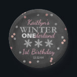 Winter ONEderland Chalkboard 1st Birthday Paper Plates<br><div class="desc">Celebrate in style with these fun and modern 1st birthday party paper plates. The design is easy to personalize with your own wording and your family and friends will be thrilled when they see these fabulous paper plates. Matching party items can be found in the collection.</div>