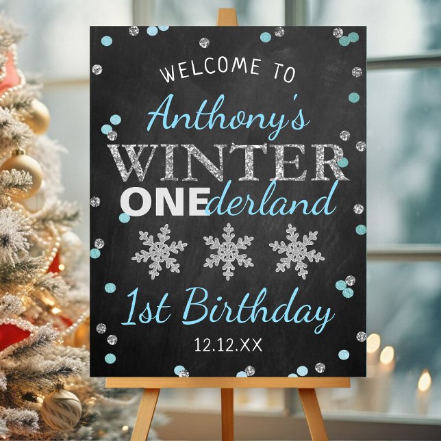 Winter ONEderland Chalkboard 1st Birthday Welcome Foam Board (Creator Uploaded)