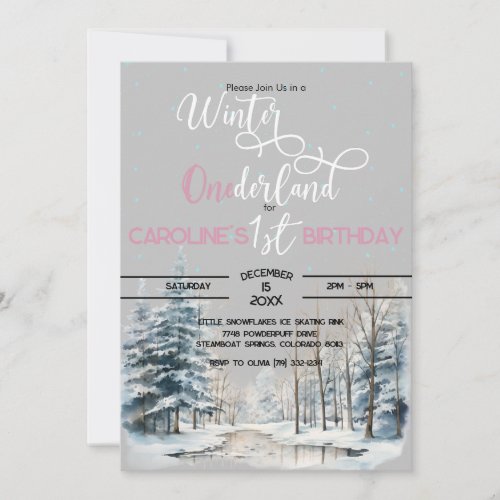 Winter Onederland Christmas 1st Birthday Boy Invitation