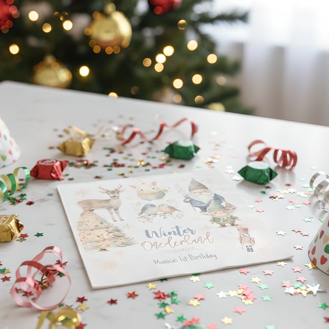 Winter onederland christmas birthday napkins (Creator Uploaded)