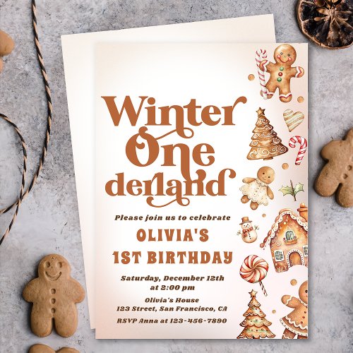 Winter Onederland Christmas Cookie Birthday Party Invitation