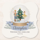 Winter Onederland christmas First Birthday Party Paper Coaster<br><div class="desc">Experience a festive winter onederland with this gender-neutral Christmas nutcracker collection, thoughtfully designed to embrace the the celebration of your little one. The adorable nutcracker designs and winter wonderland elements, transforms any space into a festive December celebration. ★ Let me help you plan your next party! ★ If you need...</div>