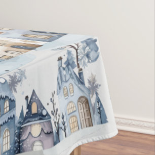 Winter Onederland Christmas Houses Birthday Tablecloth