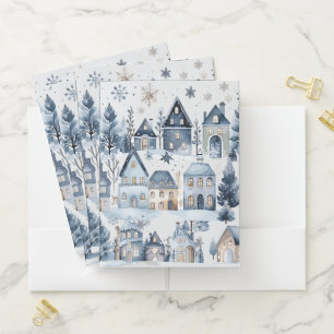 Winter Onederland Christmas Houses Pocket Folder