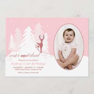 Winter Onederland Custom Birthday Invitation