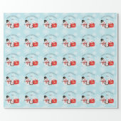Winter Onederland Cute Birthday Party Wrapping Paper (Flat)