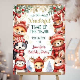 Winter Onederland Cute Winter Animals Birthday Foam Board