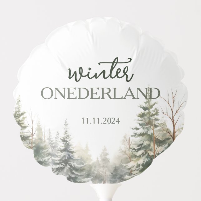 Winter Onederland First Birthday Balloon (Front)